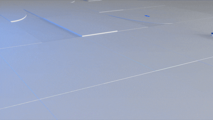 A GIF showing a sideways tree where three points connect into one. The words "Ford Universal EV Production System" are displayed above the points graphic.